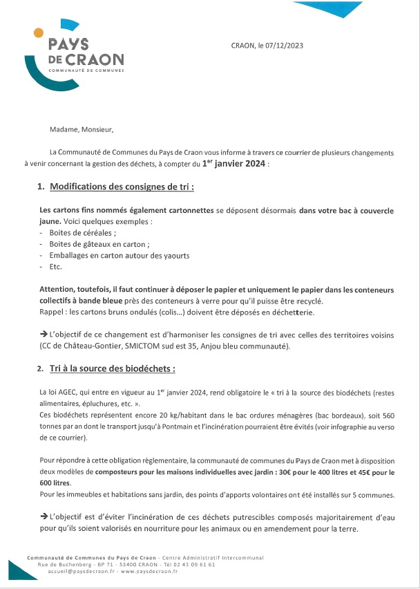 Courrier CCPC Tri