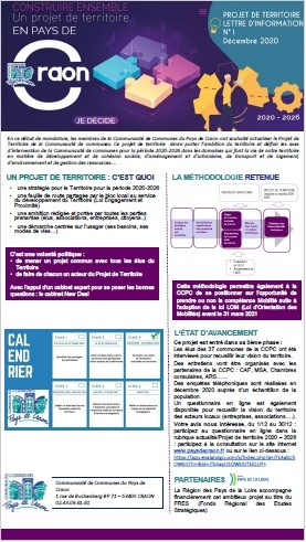 PROJET DE TERRITOIRE LETTRE N°1