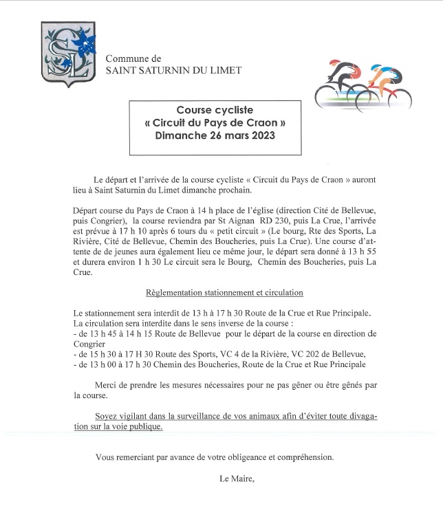 Course cycliste "Circuit du Pays de Craon"