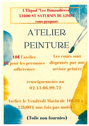 Atelier peinture à l'EHPAD des Hunaudières
