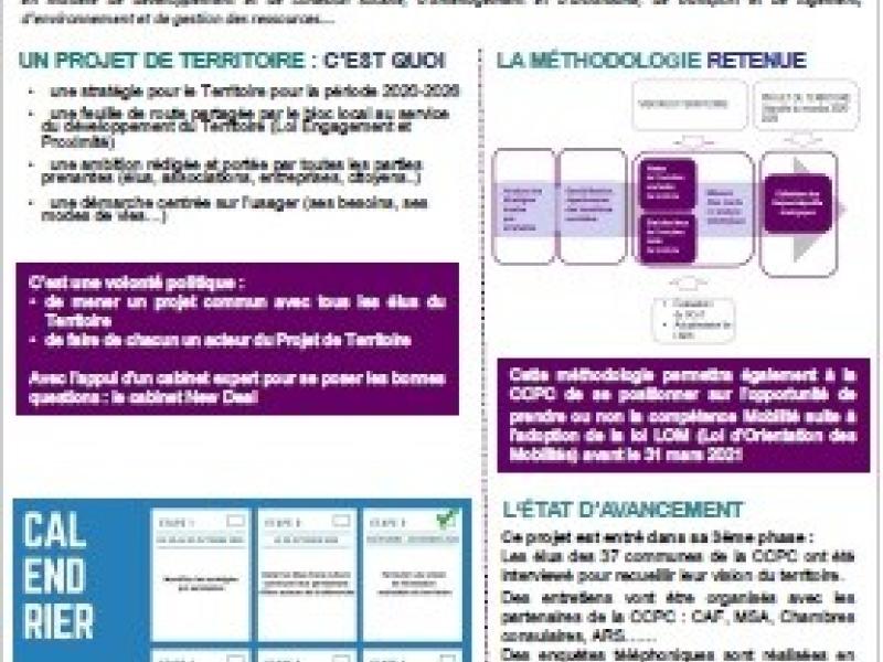 PROJET DE TERRITOIRE LETTRE N°1