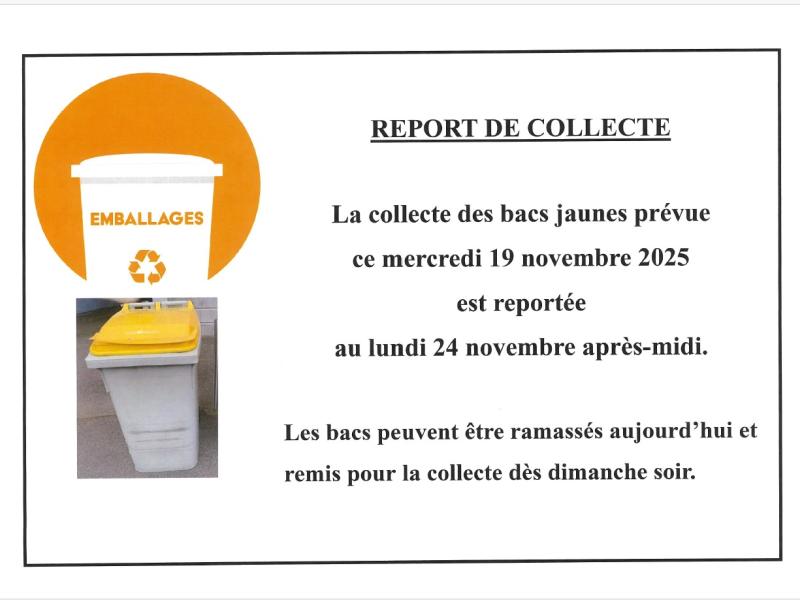 Report collecte bac jaune