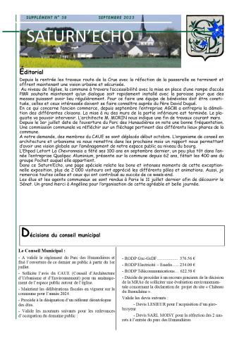 Saturn'Echo Octobre 2023 n°38
