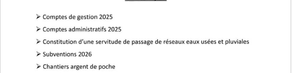 Convocation conseil municipal 26/02/2026